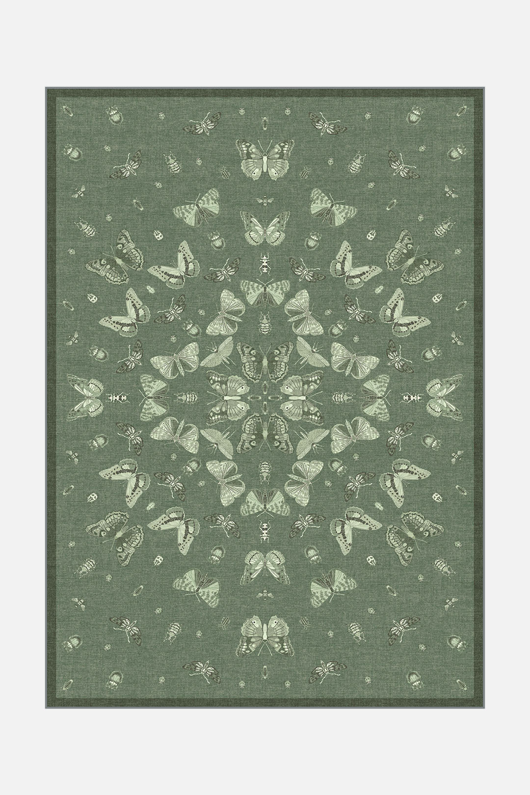 teppana-schmetterling-salbei-waschbarer-teppich-gr-n image 1