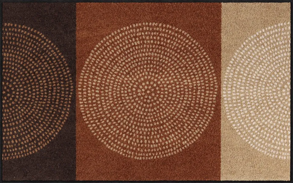 salonloewe-nestor-mocca-teppich-75-x-120-cm-waschbare-schmutzfangmatte-mit-grafi image 1