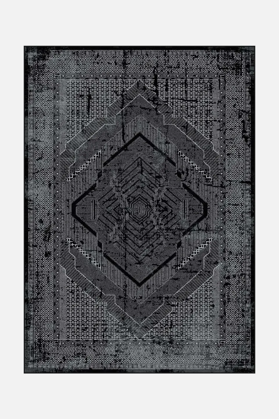 teppana-maria-ebenholz-teppich-waschbarer-design-teppich-in-grau-silber-mit-weic image 1