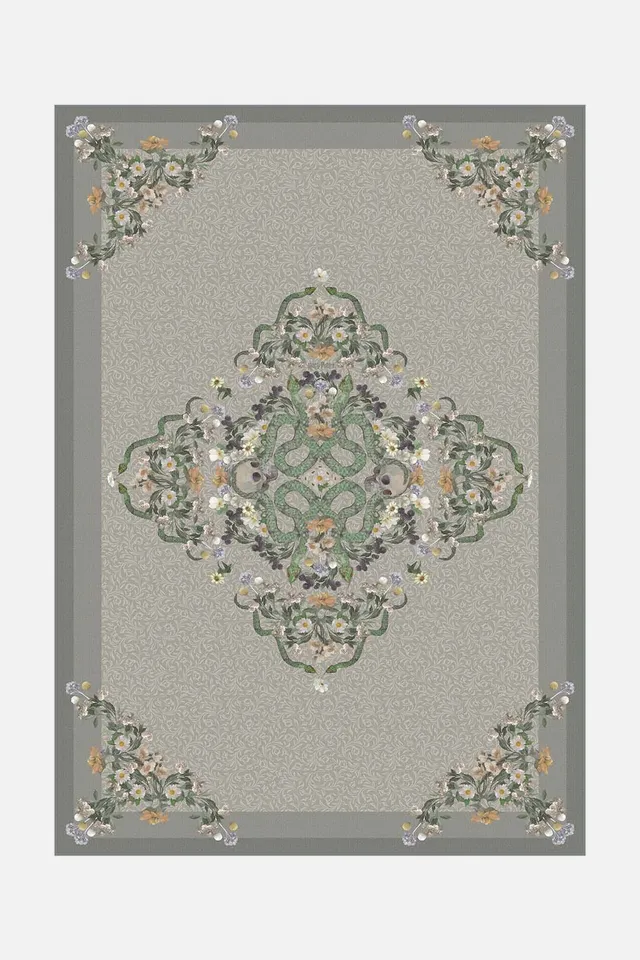 teppana-harry-potter-schlangen-greige-teppich-waschbarer-indoor-teppich image 1
