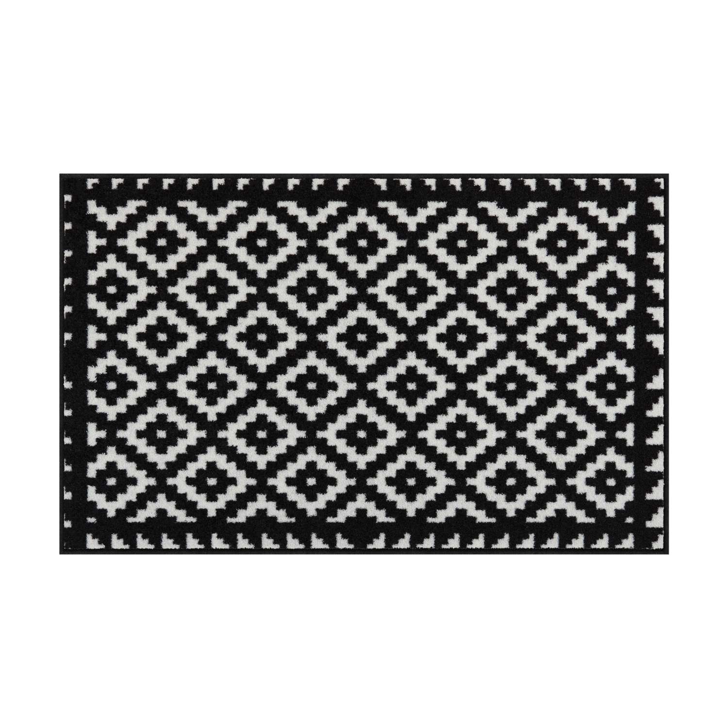 salonloewe-tabuk-black-white-teppich-75-x-120-cm-geometrische-fu-matte-aus-polya image 1