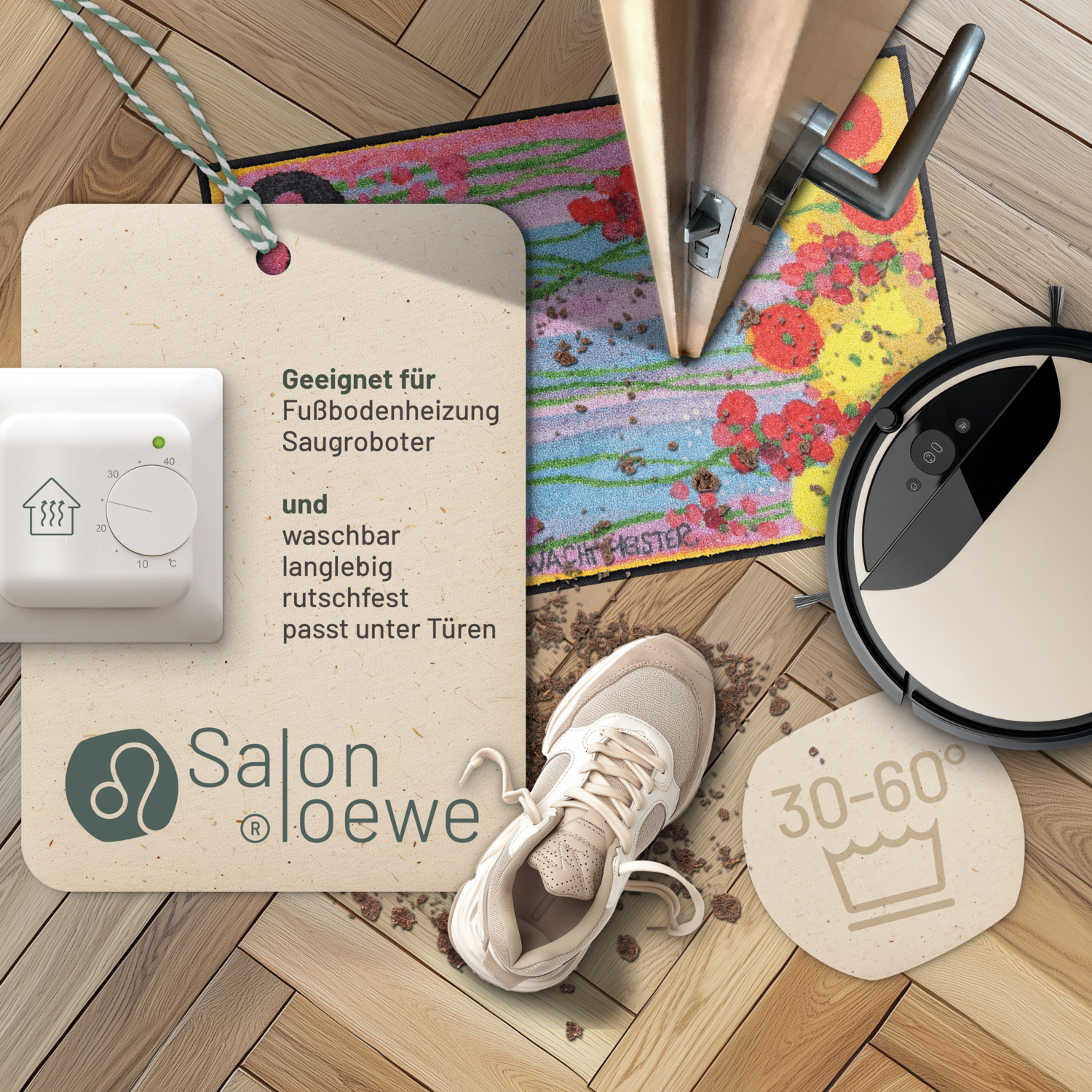 salonloewe-happy-together-eingangsmatte-50-x-75-cm-bunte-katzenmotiv-schmutzfang image 3