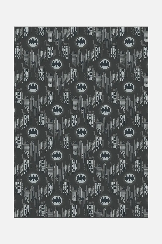 teppana-batman-gotham-anthrazit-teppich-waschbarer-kinderteppich-mit-geometrisch image 1