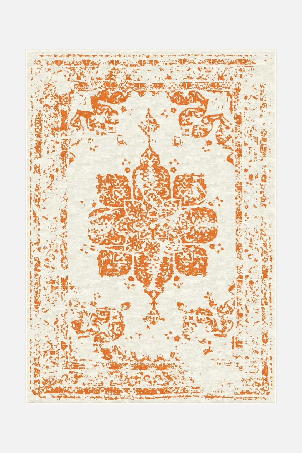 teppana-laura-blume-teppich-waschbarer-inoor-teppich-mit-blumenmotiv-gelb-orange image 1