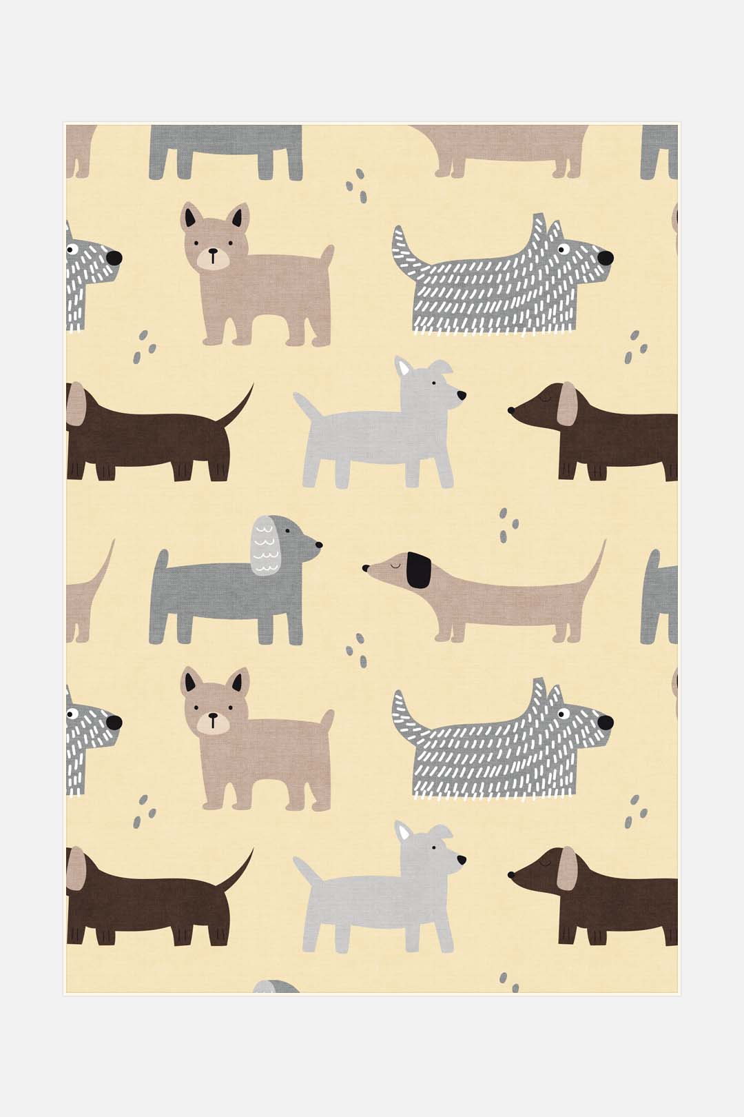teppana-hundepark-gelb-teppich-waschbarer-kinder-teppich image 1