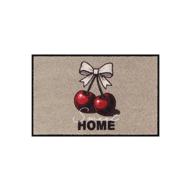 salonloewe-cherry-sweet-eingangsmatte-beige-45-x-70-cm-waschbar-rutschfest image 1