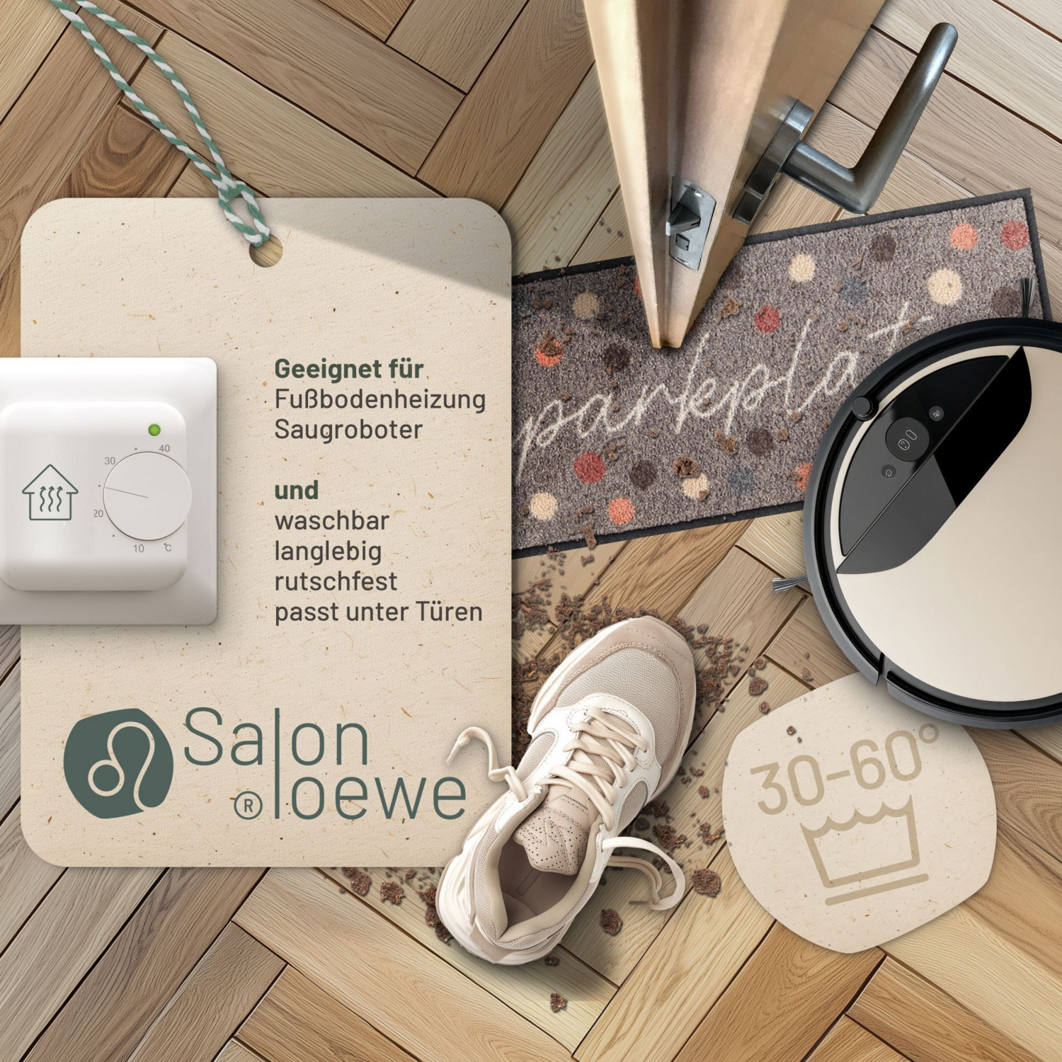 salonloewe-schuhparkplatz-dots-minimatte-30-x-100-cm-schmale-waschbare-flurmatte image 2