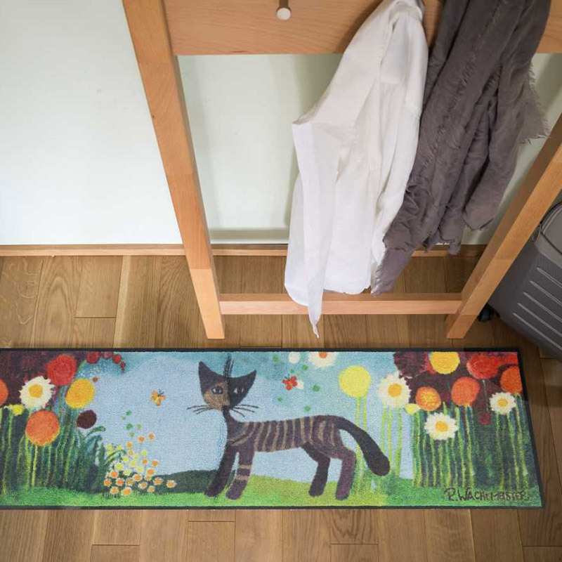 salonloewe-margherite-halb-rund-35-x-120-cm-kunstvolle-halbrund-matte-mit-katzen image 2