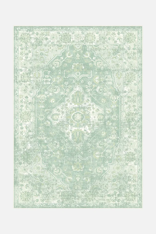 teppana-hiranur-salbei-teppich-waschbarer-kurzflor-teppich-mit-rutschfester-matt image 1