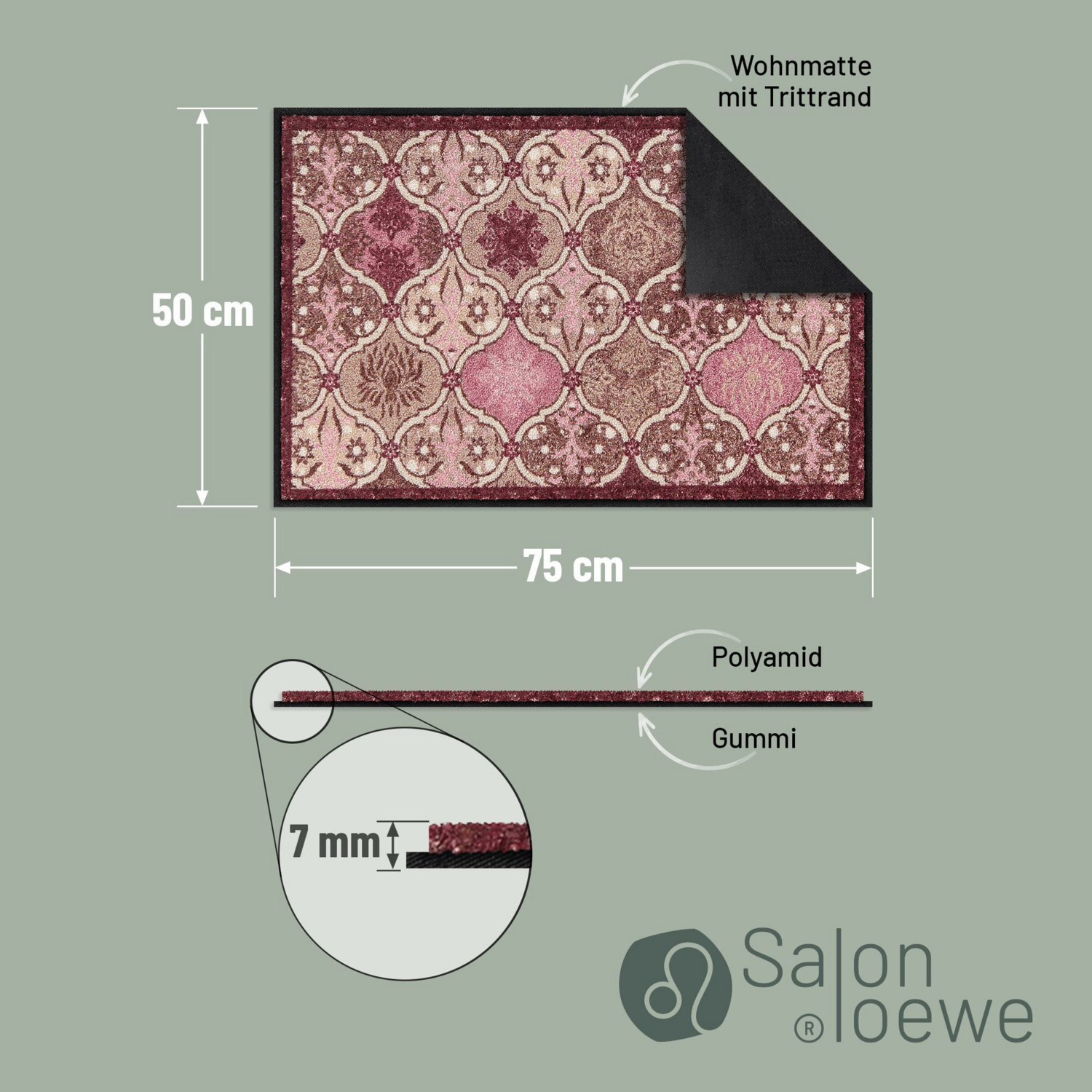 salonloewe-junis-rose-eingangsmatte-50-x-75-cm-elegante-waschbare-fu-matte-in-ro image 3