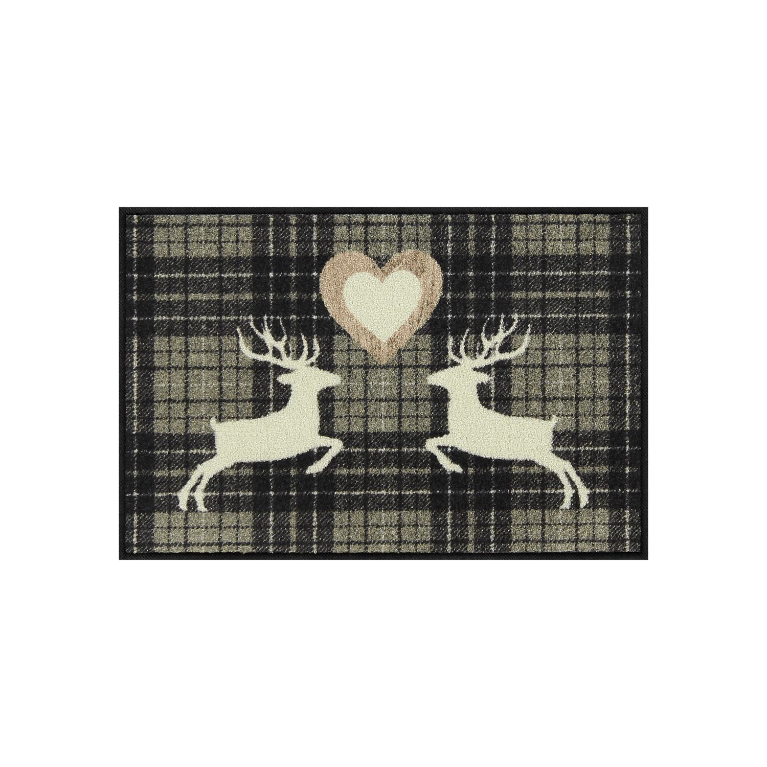 salonloewe-nordic-charm-eingangsmatte-50-x-75-cm-karierte-fu-matte-mit-hirsch-mo image 1