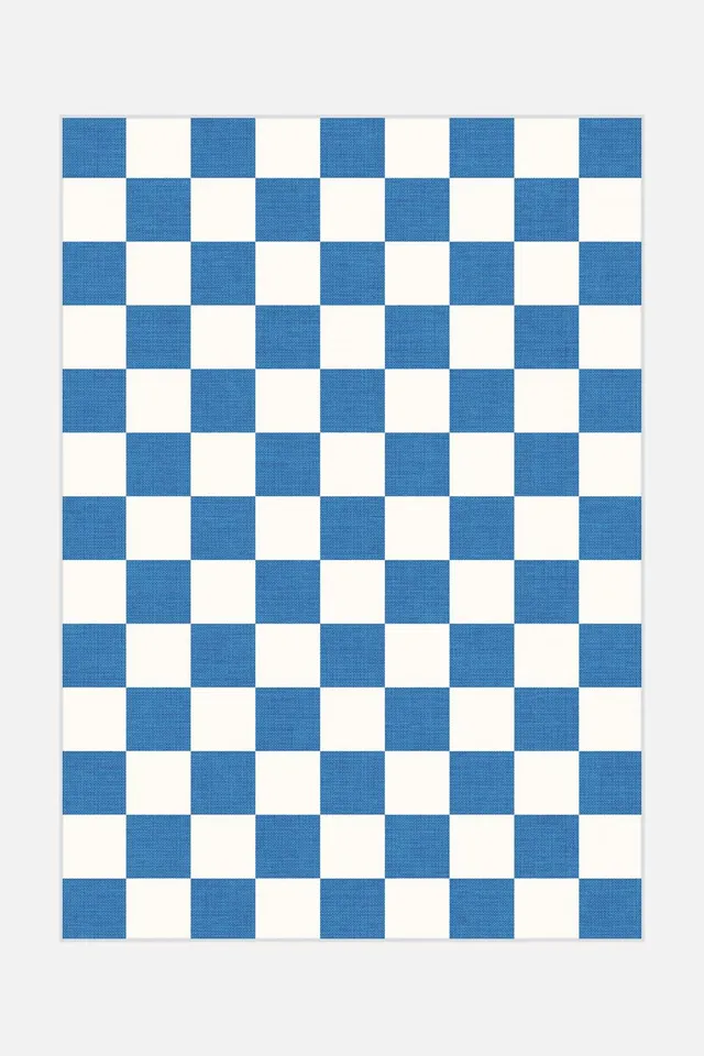 teppana-playful-blueberry-teppich-waschbarer-indoor-teppich-blau-kariert-modern- image 1