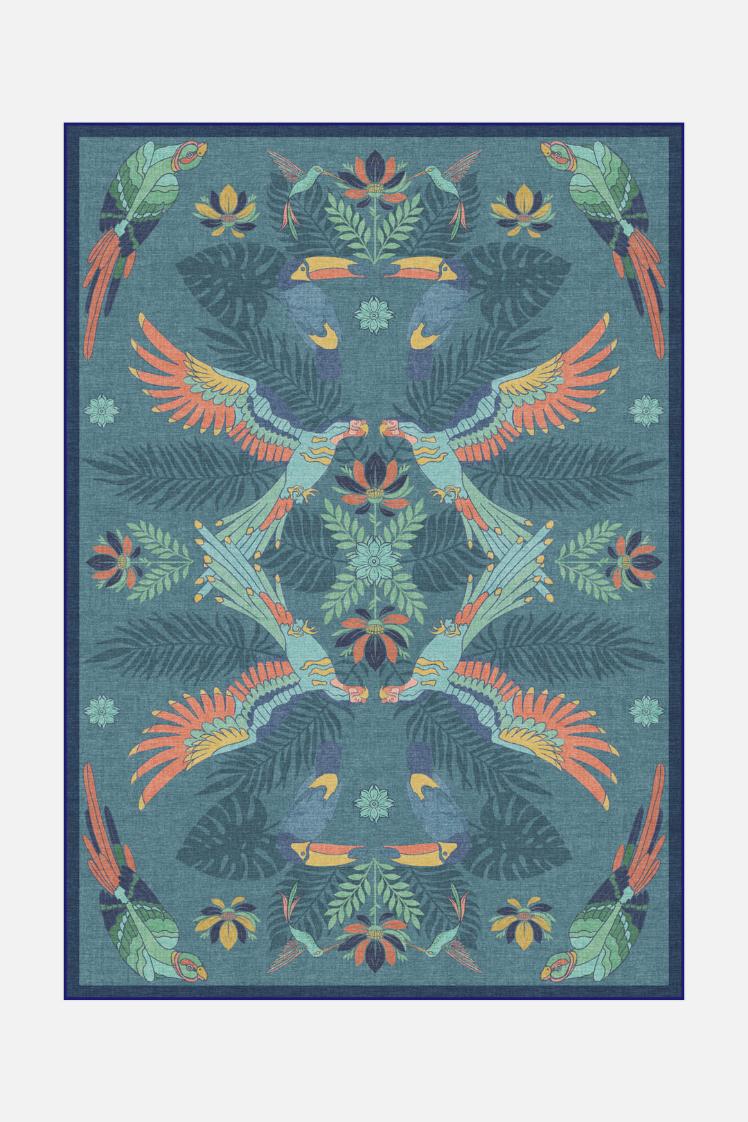 teppana-tropenv-gel-blau-teppich-waschbarer-designer-teppich-mit-exotischem-voge image 1