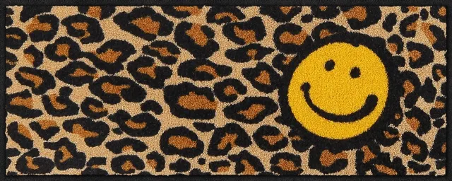 salonloewe-smile-leo-yellow-minimatte-30-x-75-cm-leopardenmuster-mit-smiley image 1