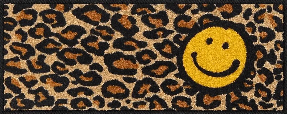 salonloewe-smile-leo-yellow-minimatte-30-x-75-cm-leopardenmuster-mit-smiley image 1