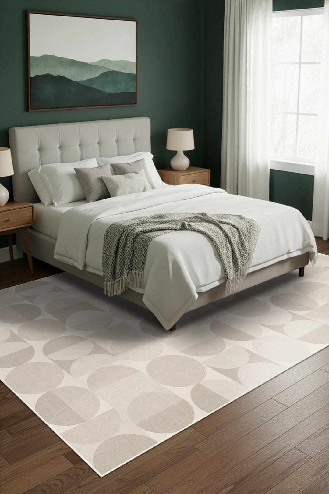 teppana-ronda-sand-teppich-waschbarer-indoor-teppich-beige-natur-geometrisch image 4