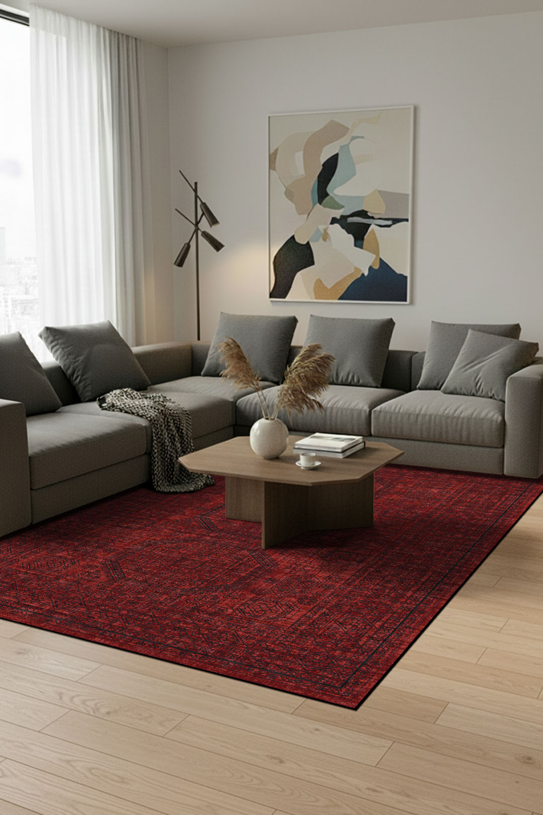 teppana-livia-bordeaux-teppich-waschbar image 4
