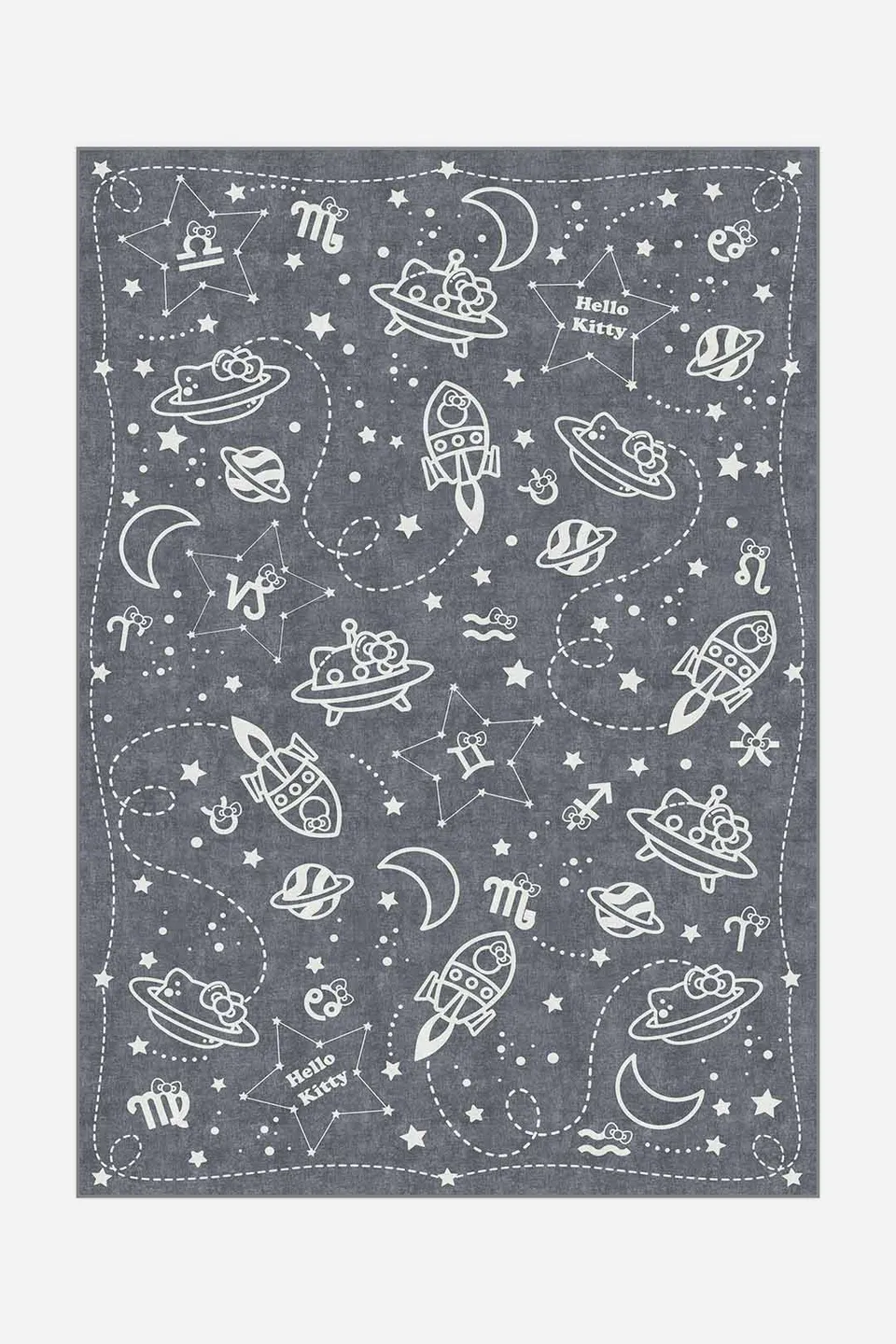 teppana-hello-kitty-sternbild-asche-teppich-waschbarer-kinder-teppich-grau image 1