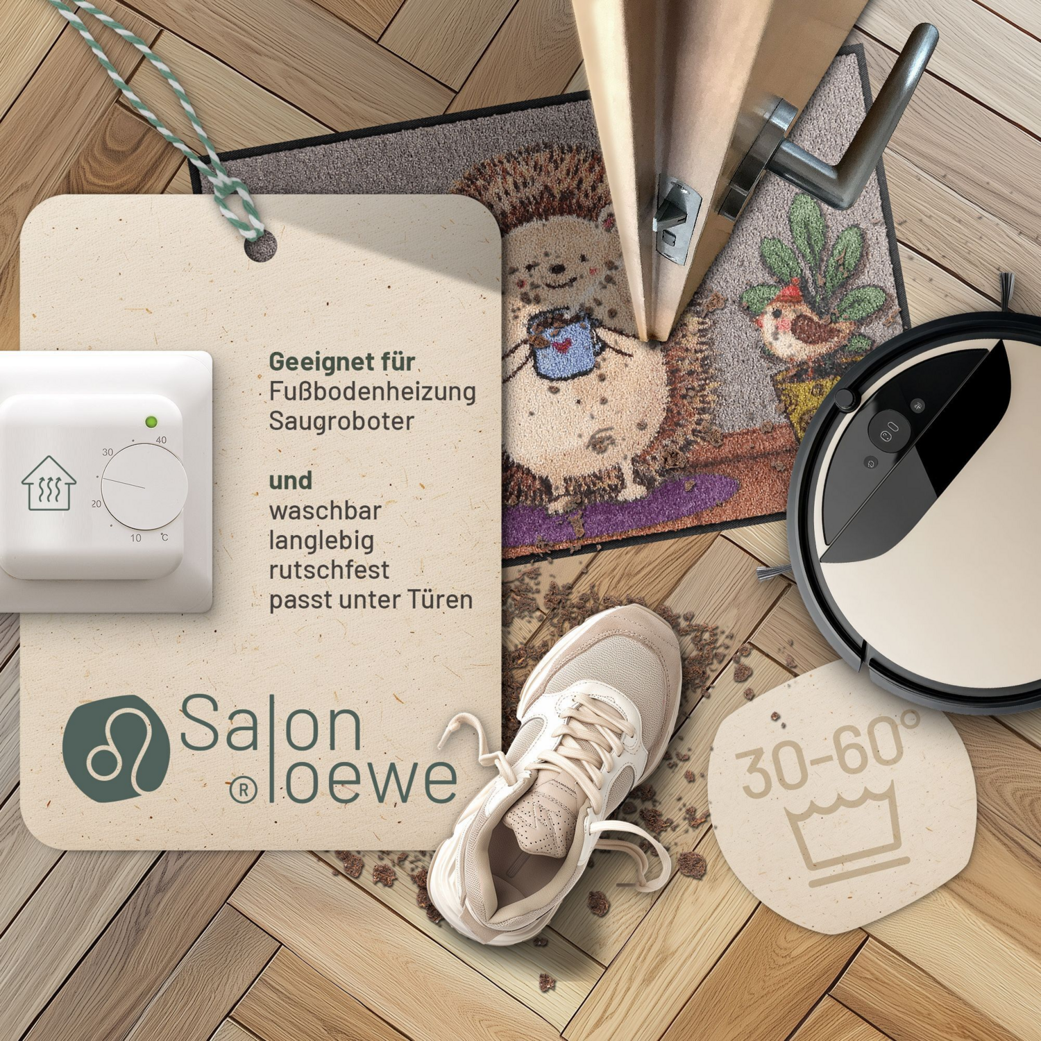salonloewe-cozy-hedgy-eingangsmatte-50-x-75-cm-waschbare-fu-matte-mit-igel-motiv image 2