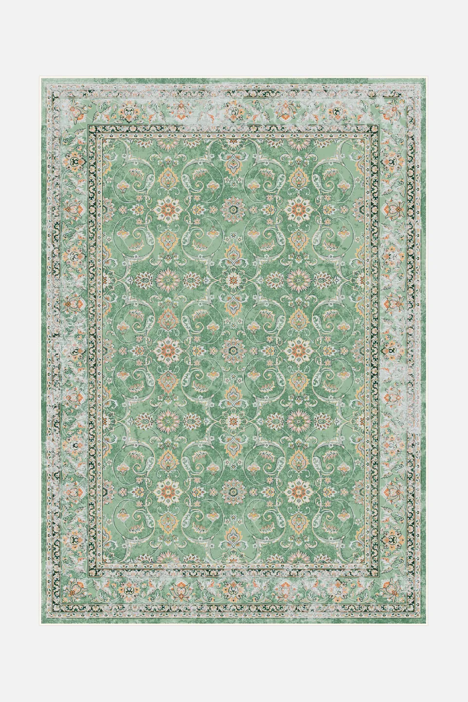 teppana-persisch-jade-teppich-waschbarer-kurzflor-teppich-in-blau-gr-n-34-50-sta image 1