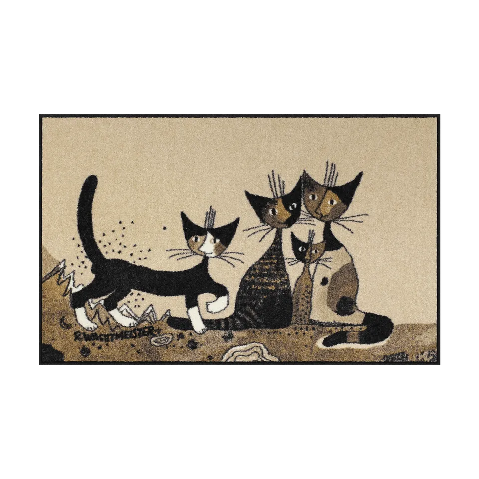 salonloewe-serafino-friends-fu-matte-75-x-120-cm-waschbarer-l-ufer-mit-katzenmot image 1