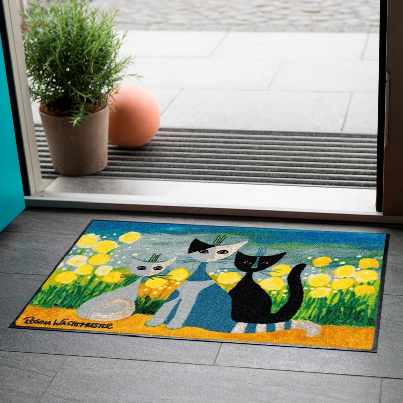 salonloewe-springtime-eingangsmatte-50-x-75-cm-schmutzfangmatte-mit-katzenmotiv- image 2
