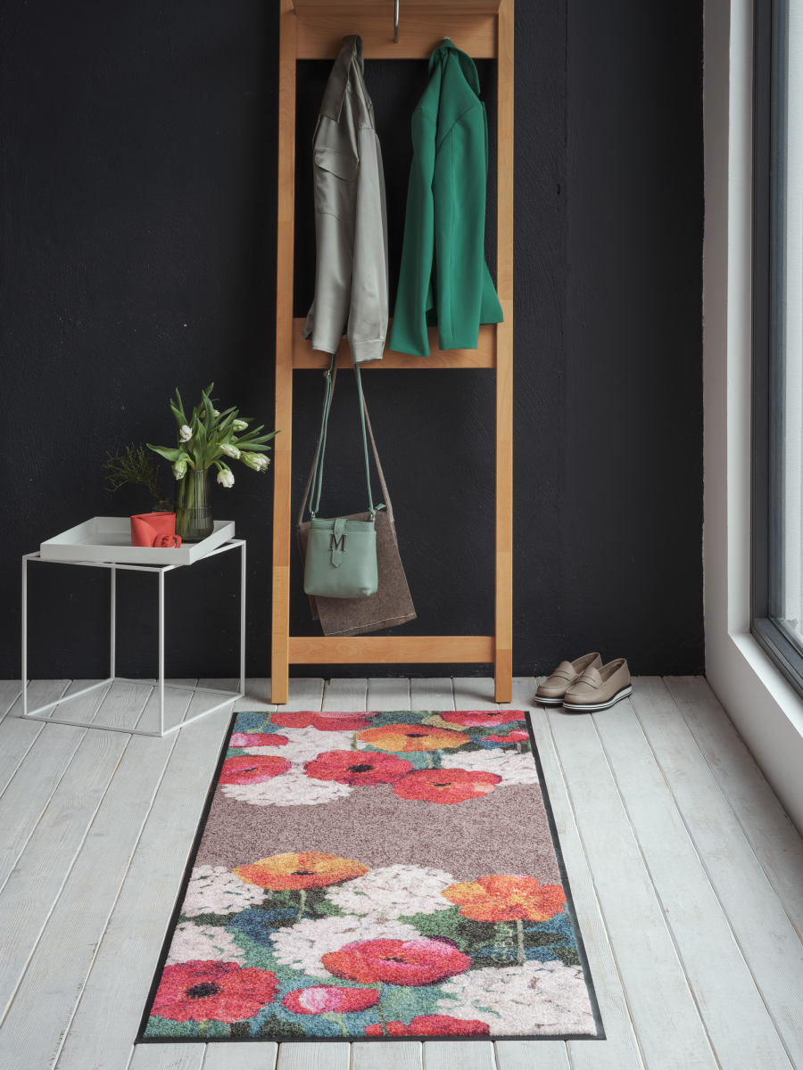 salonloewe-gabilas-fiori-l-ufer-eingangsmatte-75-x-190-cm-blumenmotiv-in-rot-gel image 2