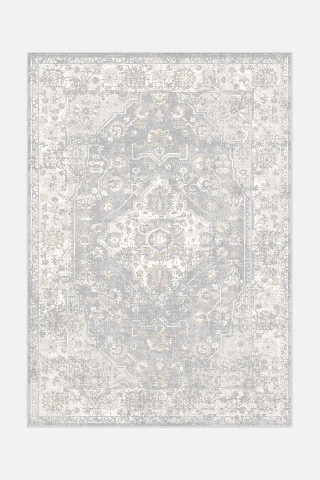 teppana-hiranur-nebel-waschbarer-teppich-beige-natur-grau-silber image 1