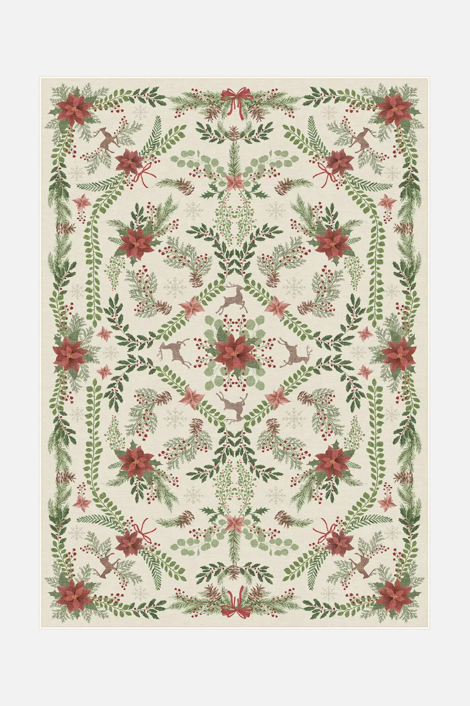 teppana-weihnachtsstern-creme-teppich-weicher-indoorteppich-mit-waschmaschinen-e image 1