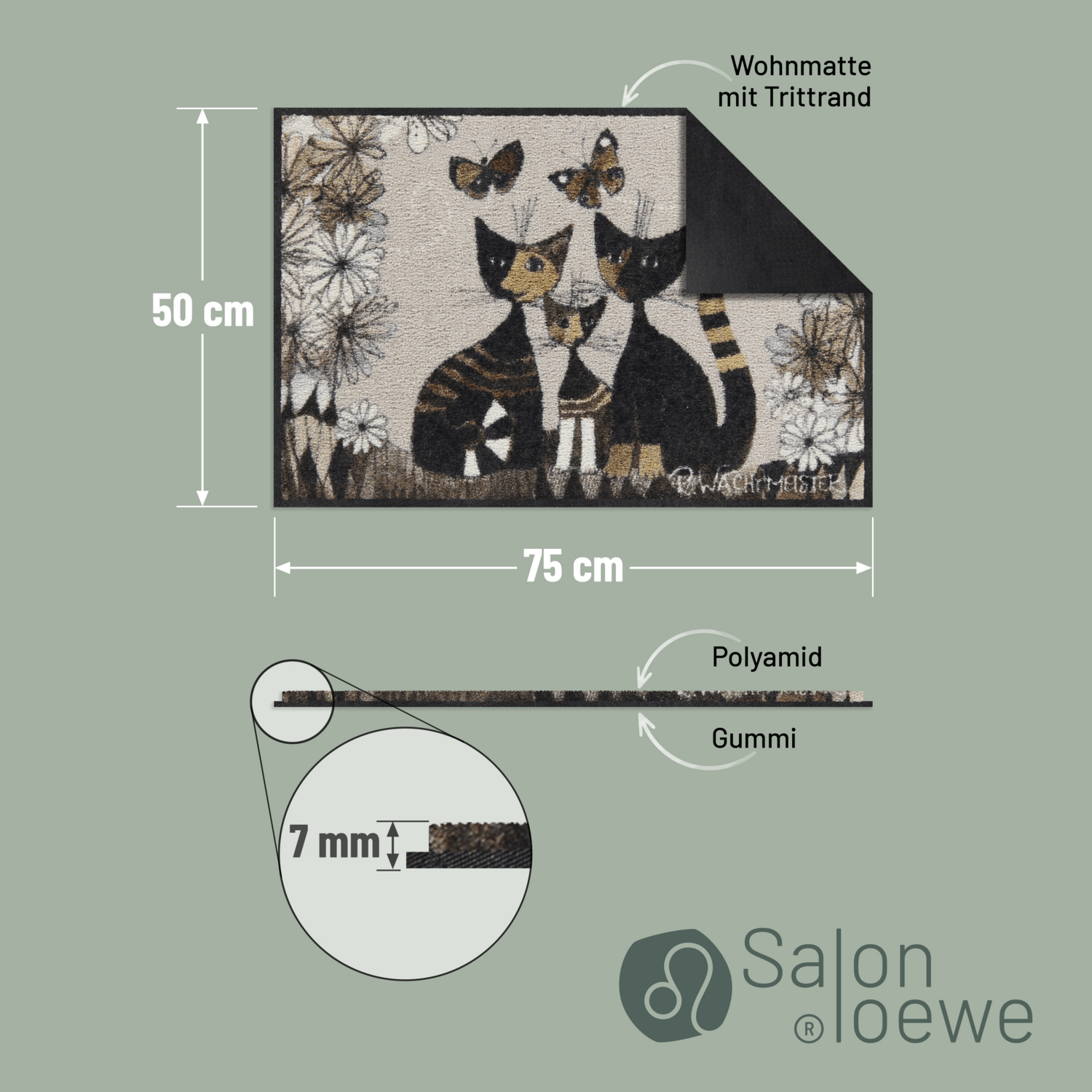 salonloewe-gatti-con-fiori-eingangsmatte-50-x-75-cm-braun-schwarz-waschbare-fu-m image 4