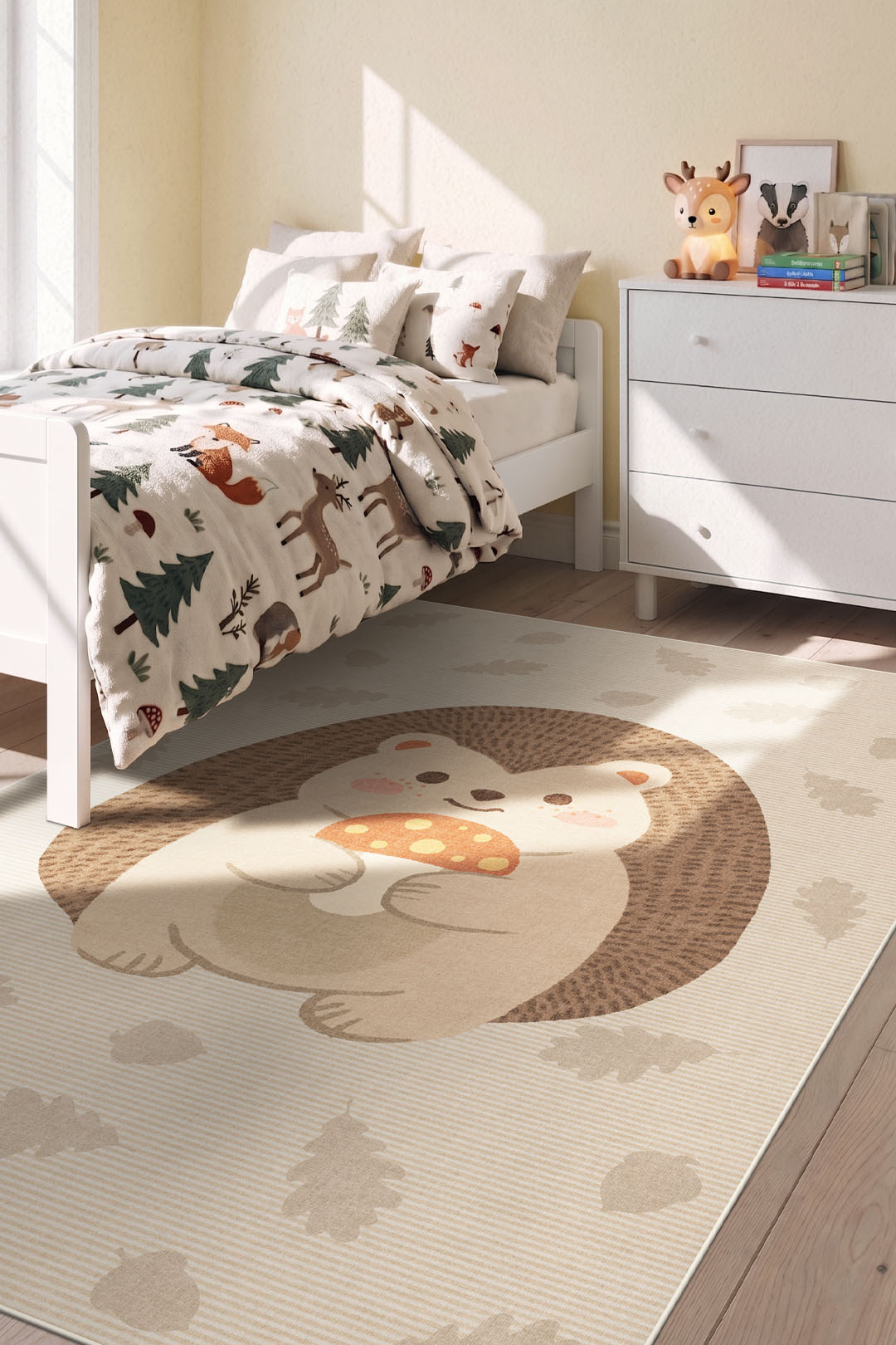 teppana-waldigel-beige-teppich-waschbarer-kinderteppich-mit-igel-motiv-in-beige- image 4