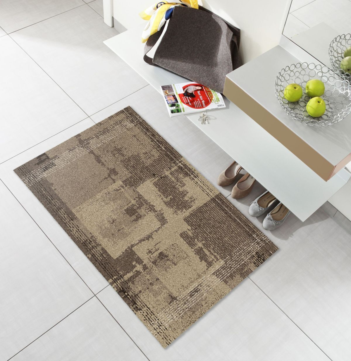 salonloewe-mojo-taupe-teppich-75-x-120-cm-waschbarer-l-ufer-mit-rutschfestem-gum image 2