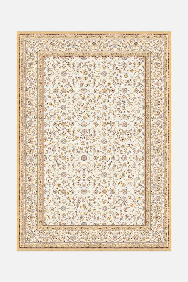 teppana-nesrin-beige-waschbarer-floral-teppich image 1
