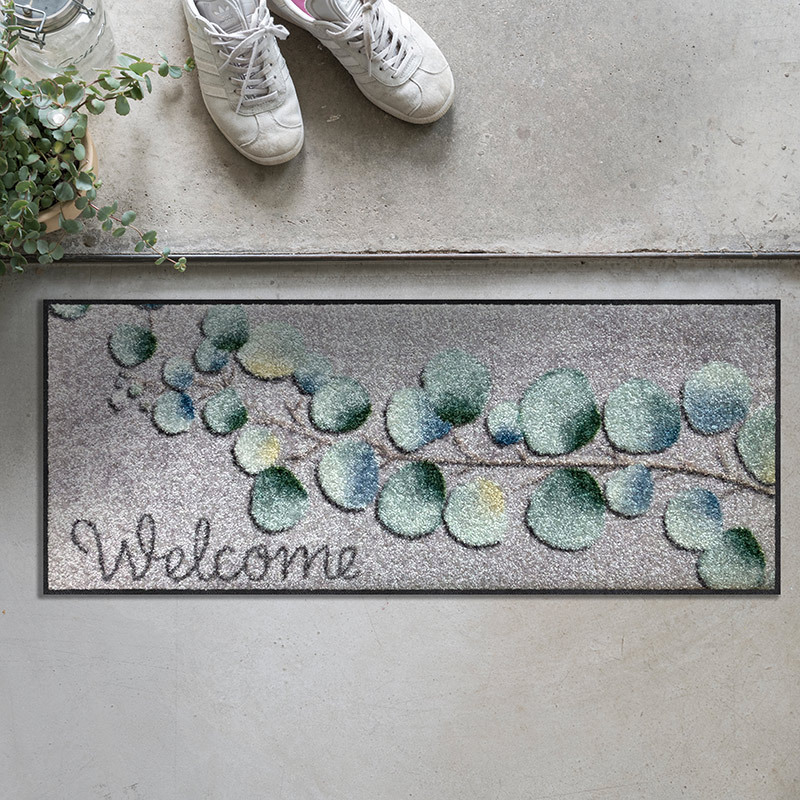 salonloewe-eucalyptus-welcome-minimatte-30-x-75-cm-waschbare-t-rmatte-mit-botani image 2
