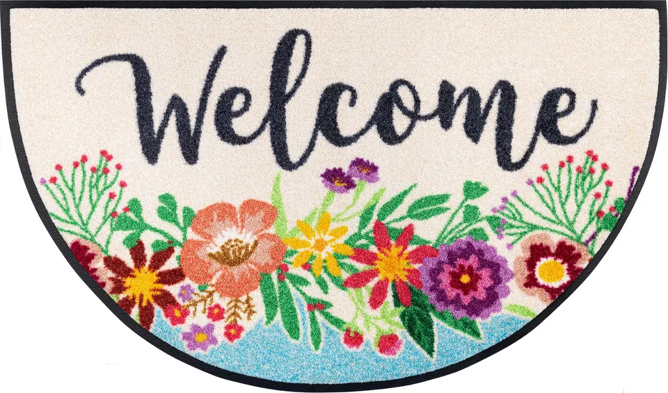 wash-dry-design-fu-matte-round-welcome-blooming-50x85-cm-runde-waschbare-sauberl image 1