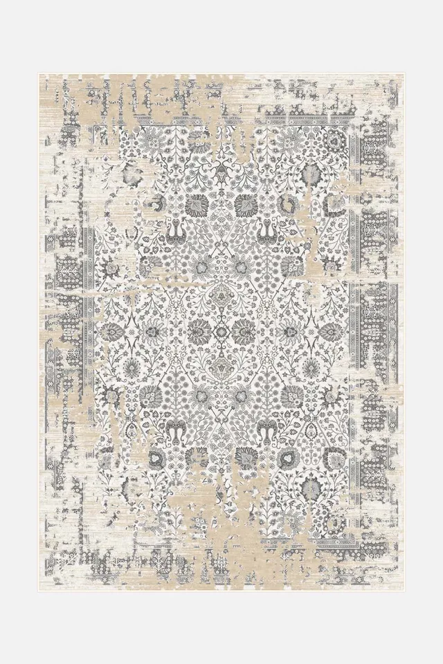 teppana-caro-beige-waschbarer-indoor-teppich-im-klassischen-design-inkl-rutschfe image 1