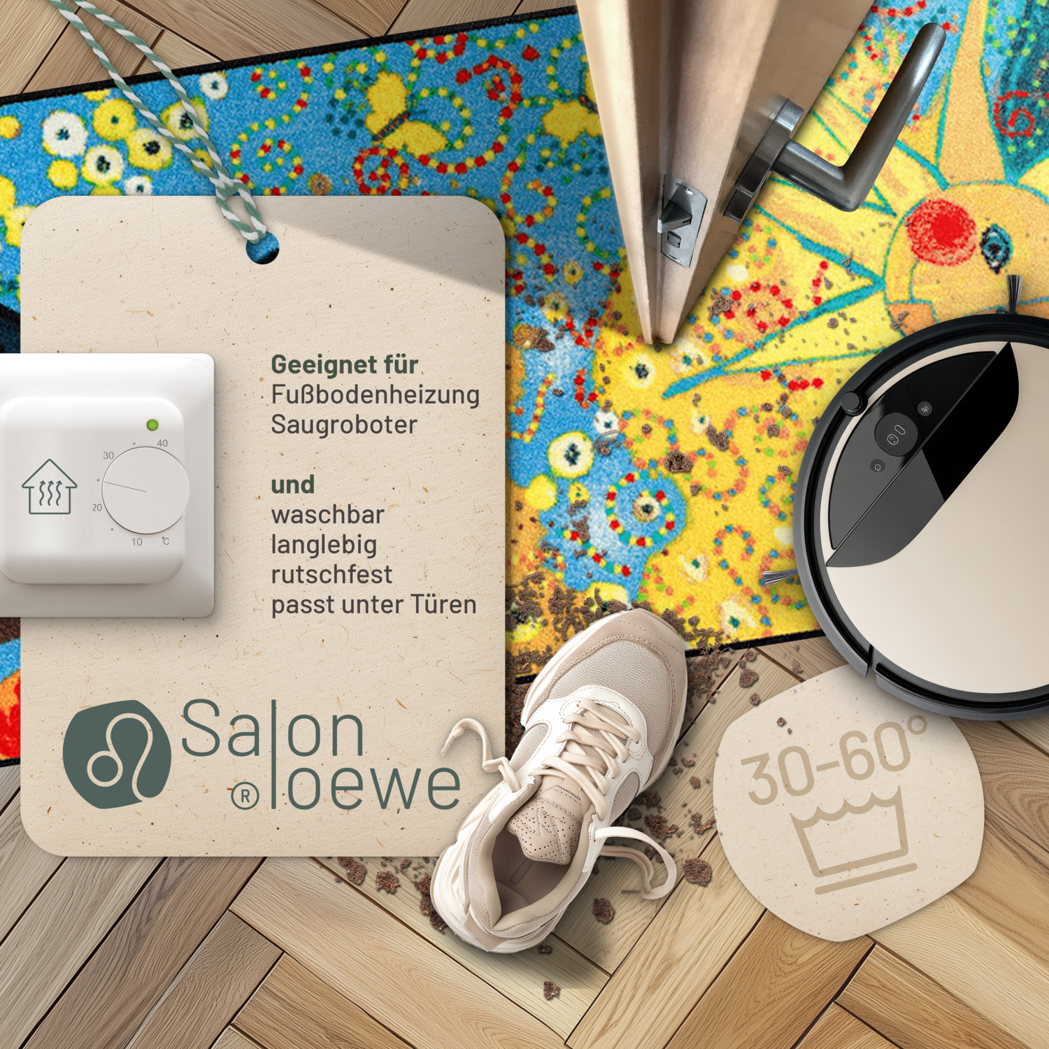salonloewe-la-dolce-vita-l-ufer-75-x-190-cm-waschbare-t-rmatte-mit-katzen-motiv- image 3