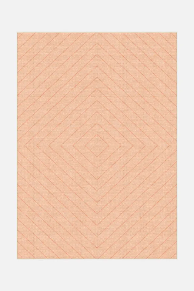 teppana-diamond-papaya-waschbarer-teppich-geometrisch-orange image 1