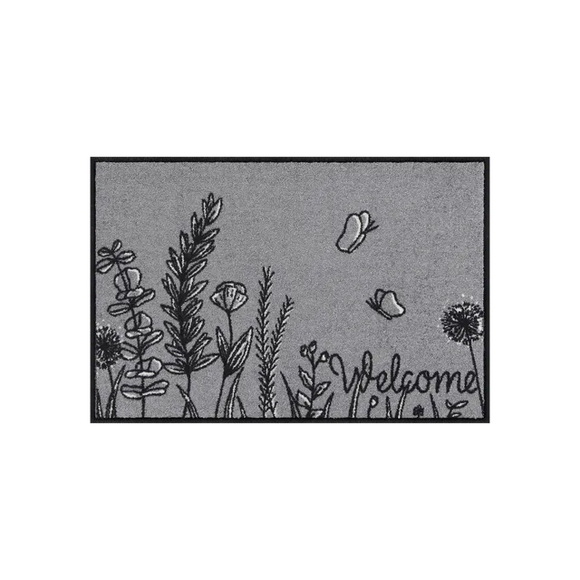 salonloewe-summer-grasses-grey-eingangsmatte-50-x-75-cm-florale-waschbare-fu-mat image 1
