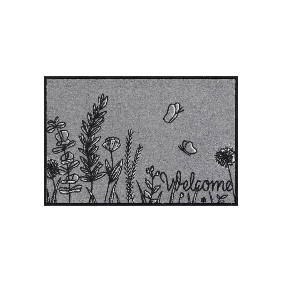 salonloewe-summer-grasses-grey-eingangsmatte-50-x-75-cm-florale-waschbare-fu-mat image 1