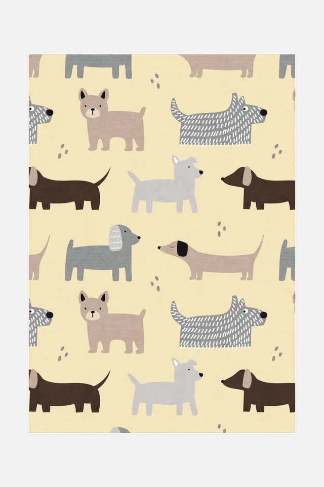 teppana-hundepark-gelb-teppich-waschbarer-kinder-teppich image 1