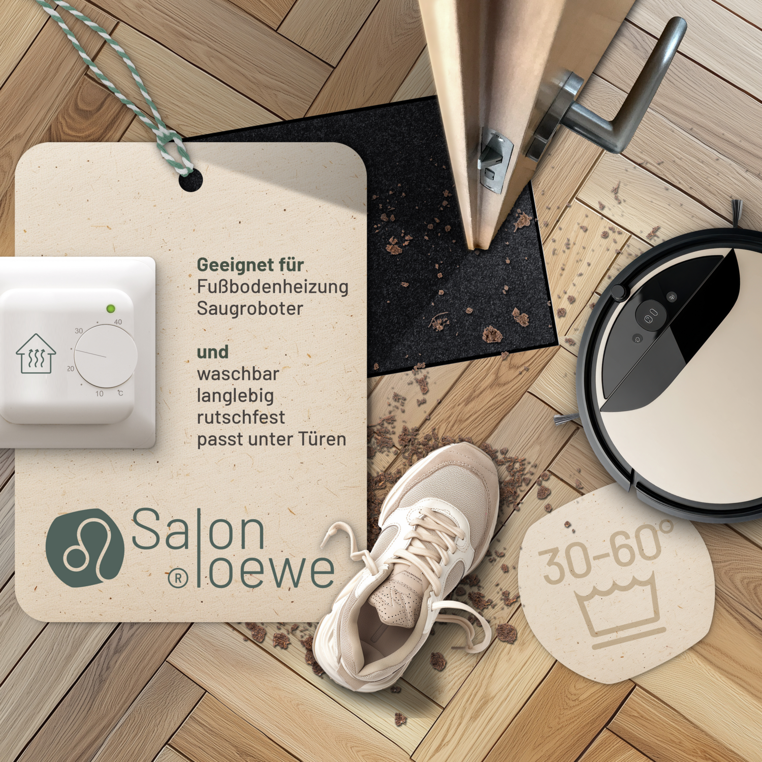 salonloewe-schwarz-l-ufer-40-x-60-cm-waschbare-trocknergeeignete-fu-matte-aus-po image 2