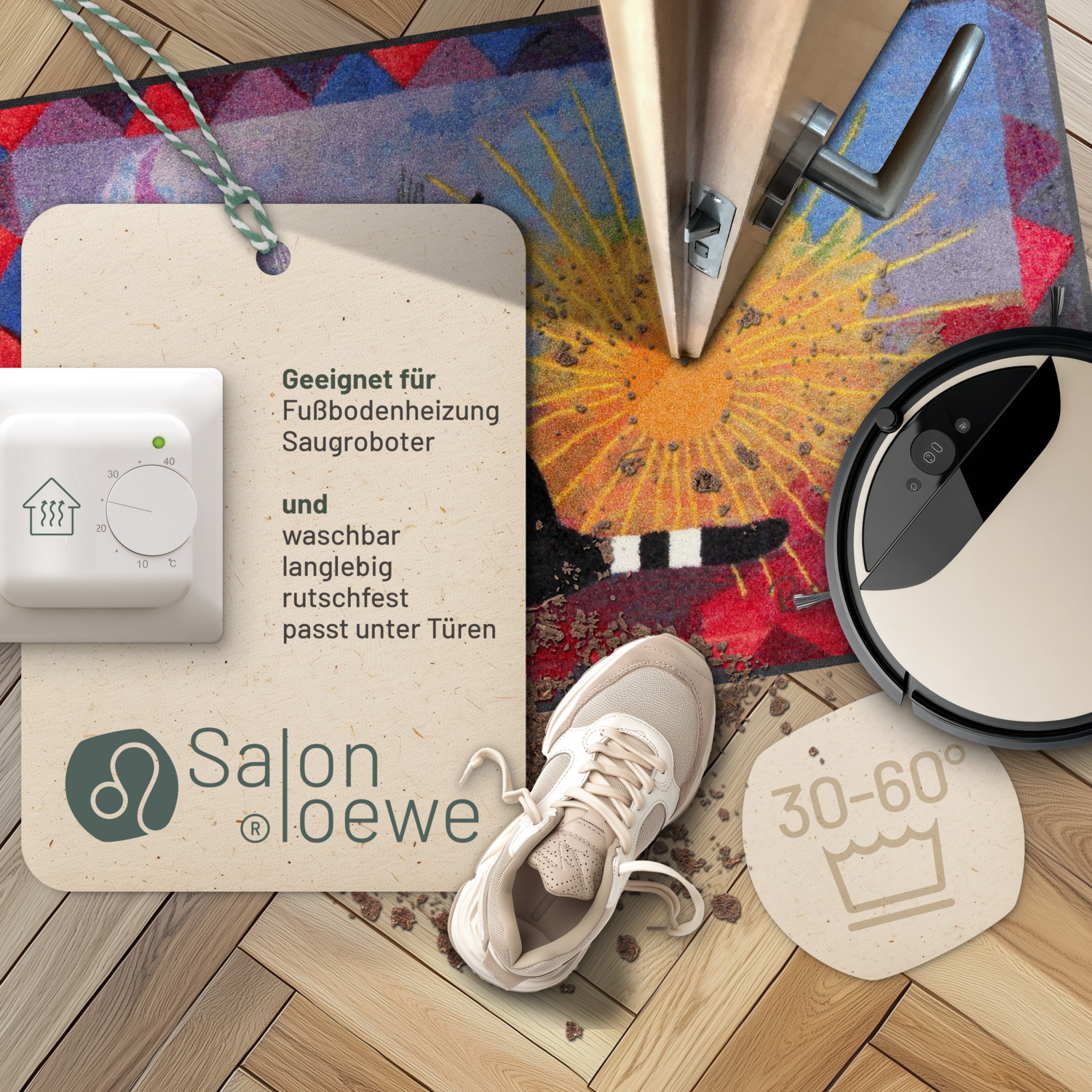 salonloewe-noi-due-teppich-75-x-120-cm-k-nstlerischer-waschteppich-mit-katzenmot image 3