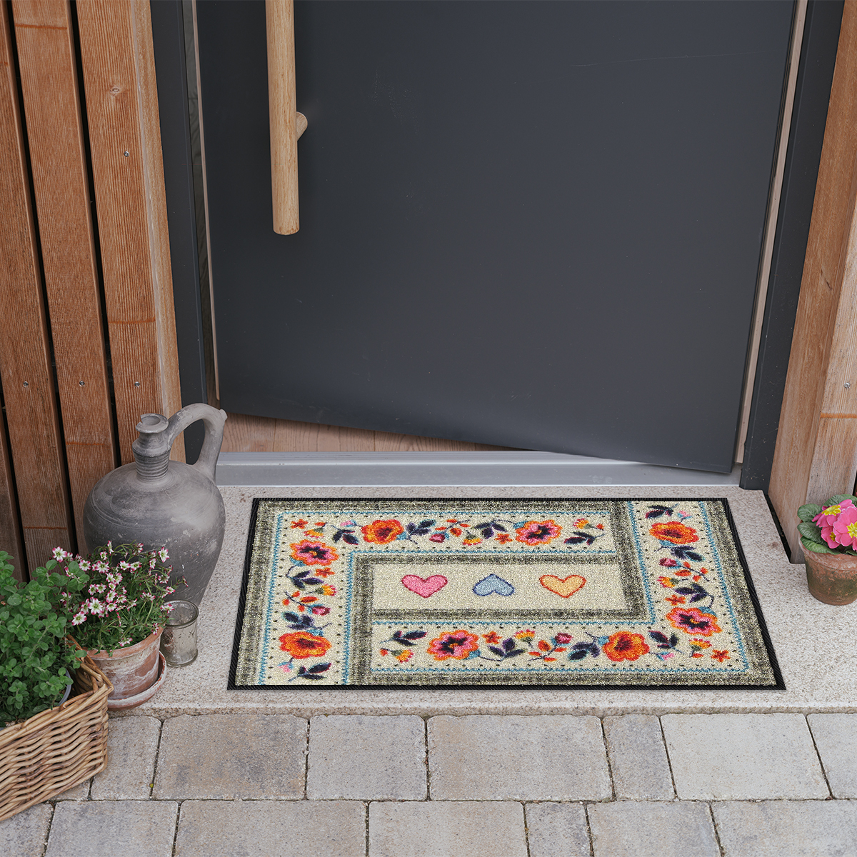 salonloewe-floral-boho-hearts-eingangsmatte-50-x-75-cm-blumen-und-herzdesign-mad image 2