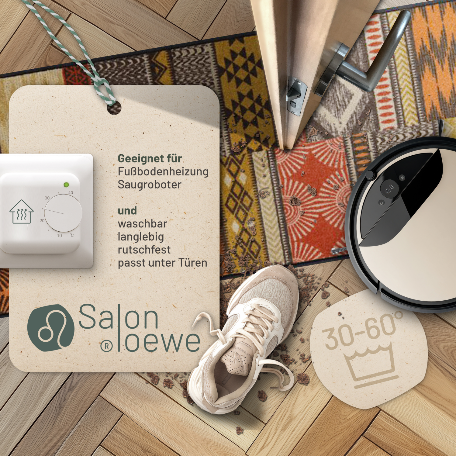 salonloewe-ethno-patch-teppich-60-x-240-cm-geometrisches-design-rutschfest-wasch image 3