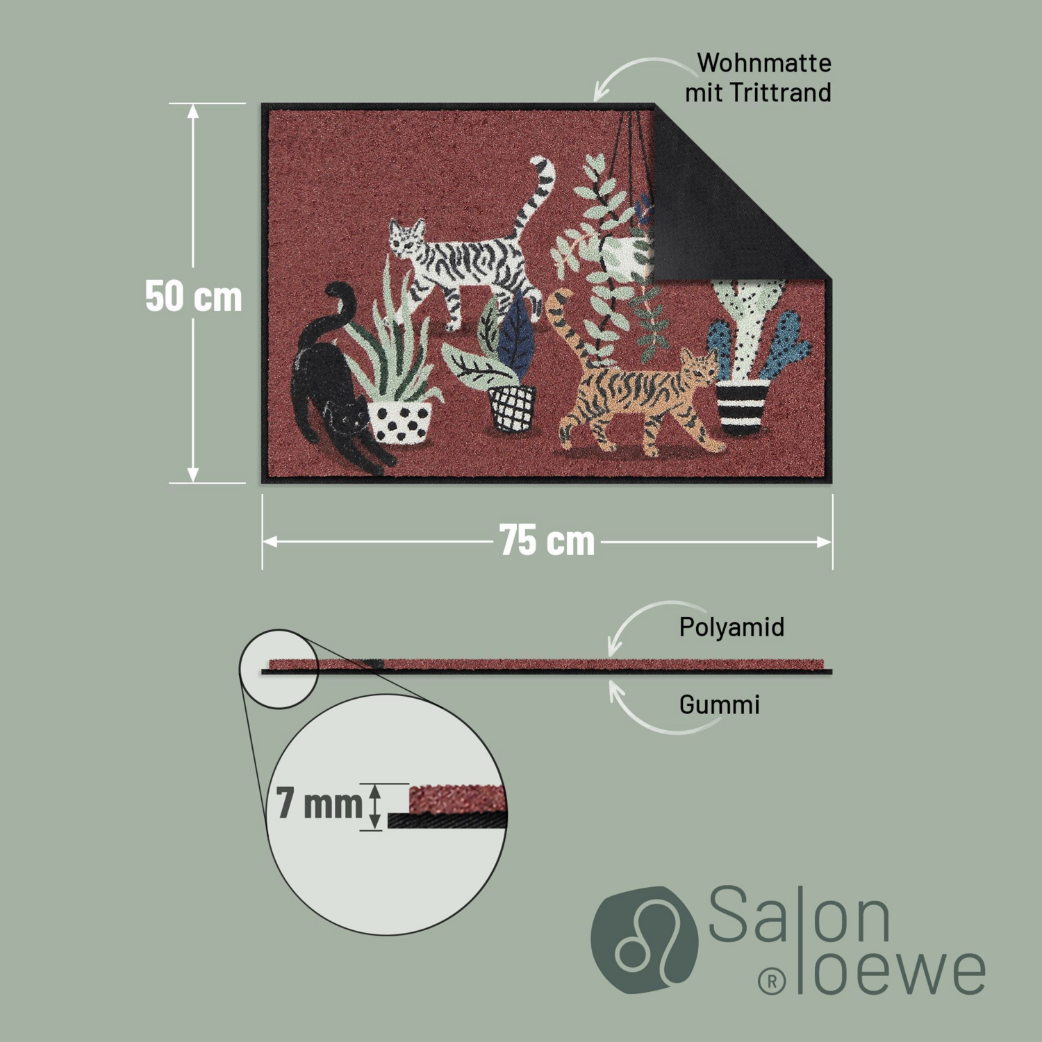 salonloewe-home-alone-eingangsmatte-50-x-75-cm-polyamid-rutschfest-waschbar-katz image 3