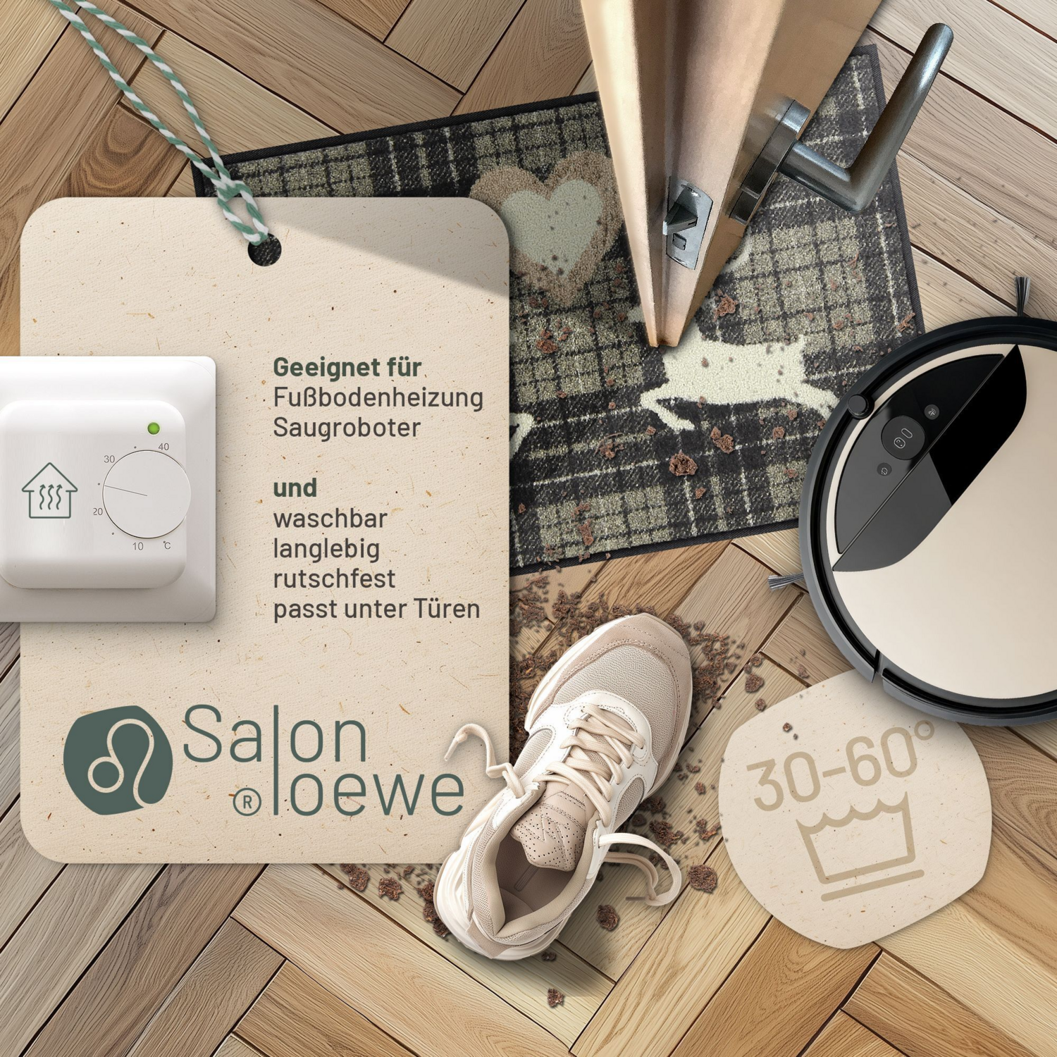 salonloewe-nordic-charm-eingangsmatte-50-x-75-cm-karierte-fu-matte-mit-hirsch-mo image 2