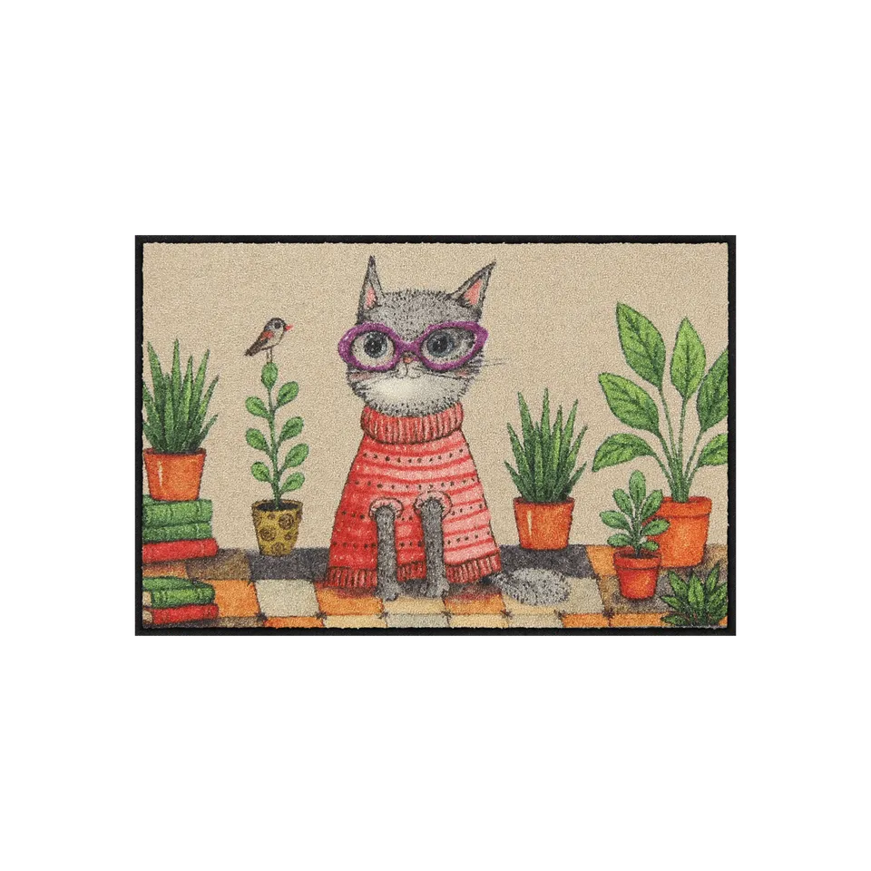 salonloewe-sophisti-cat-eingangsmatte-50-x-75-cm-waschbare-schmutzfangmatte-mit- image 1