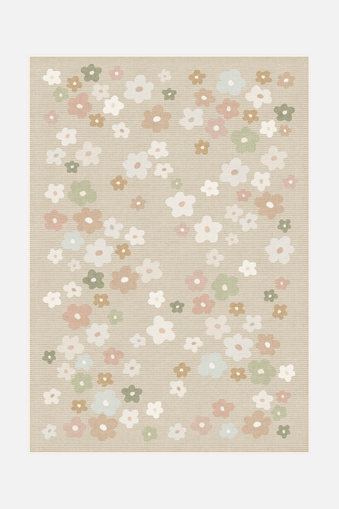 teppana-blumenwiese-taupe-waschbarer-floral-teppich image 1