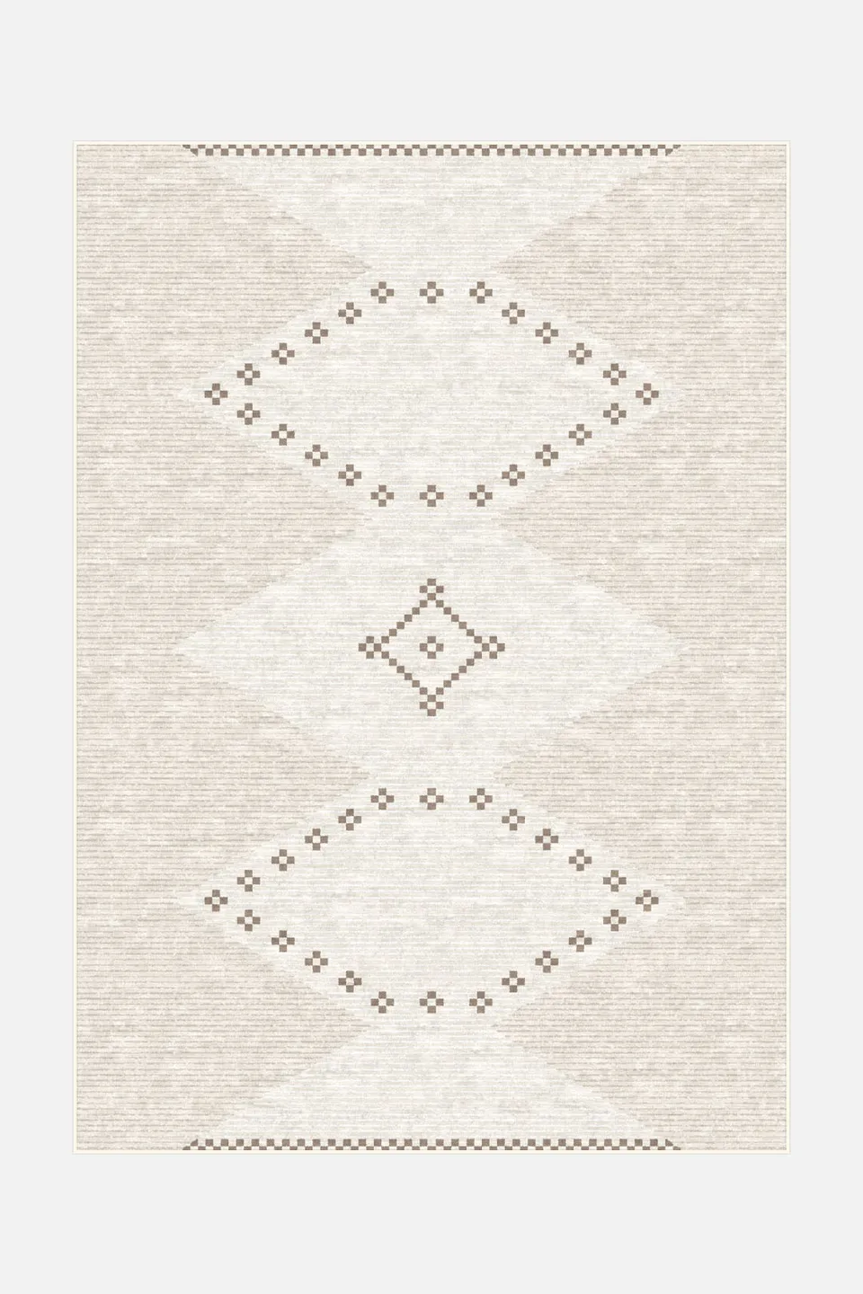 teppana-nora-mandel-teppich-waschbarer-boho-teppich-beige-natur-geometrisch-inkl image 1